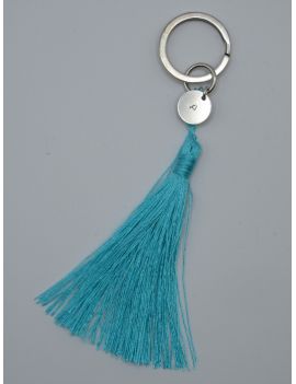 Porte-clefs pompon et médaille poinconnée