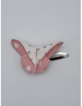 Barrette clic clac origami tissu papillon